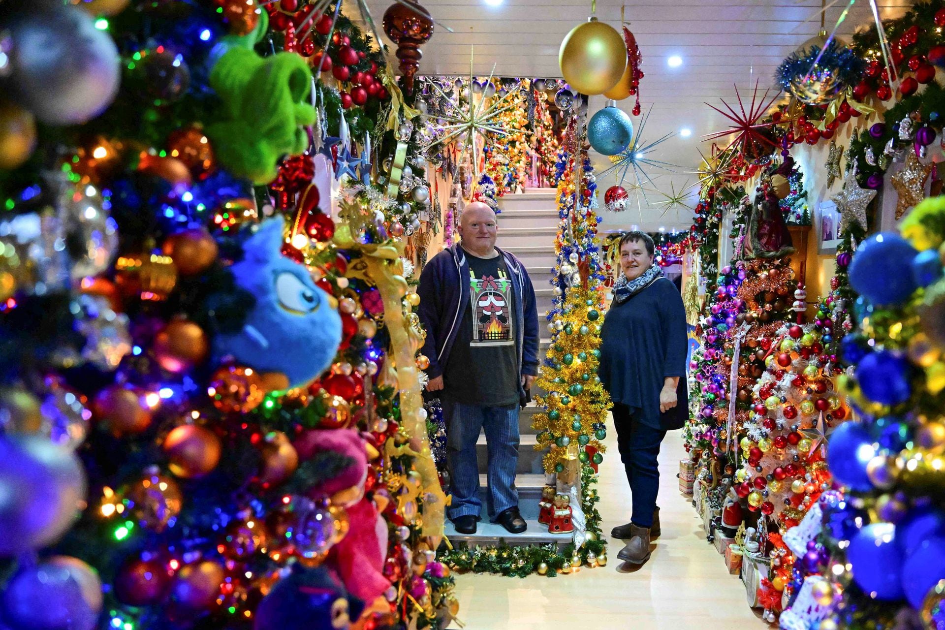 A family is breaking their own record for the most Christmas trees in their home