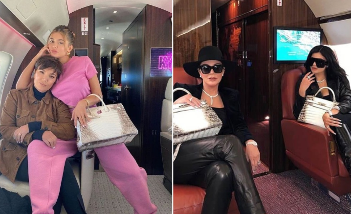 Kris Jenner aboard her luxury jet