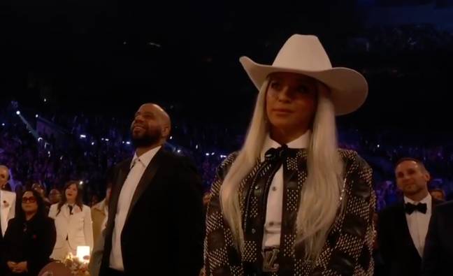 Beyoncé was watching on from her seat. Credit: CBS