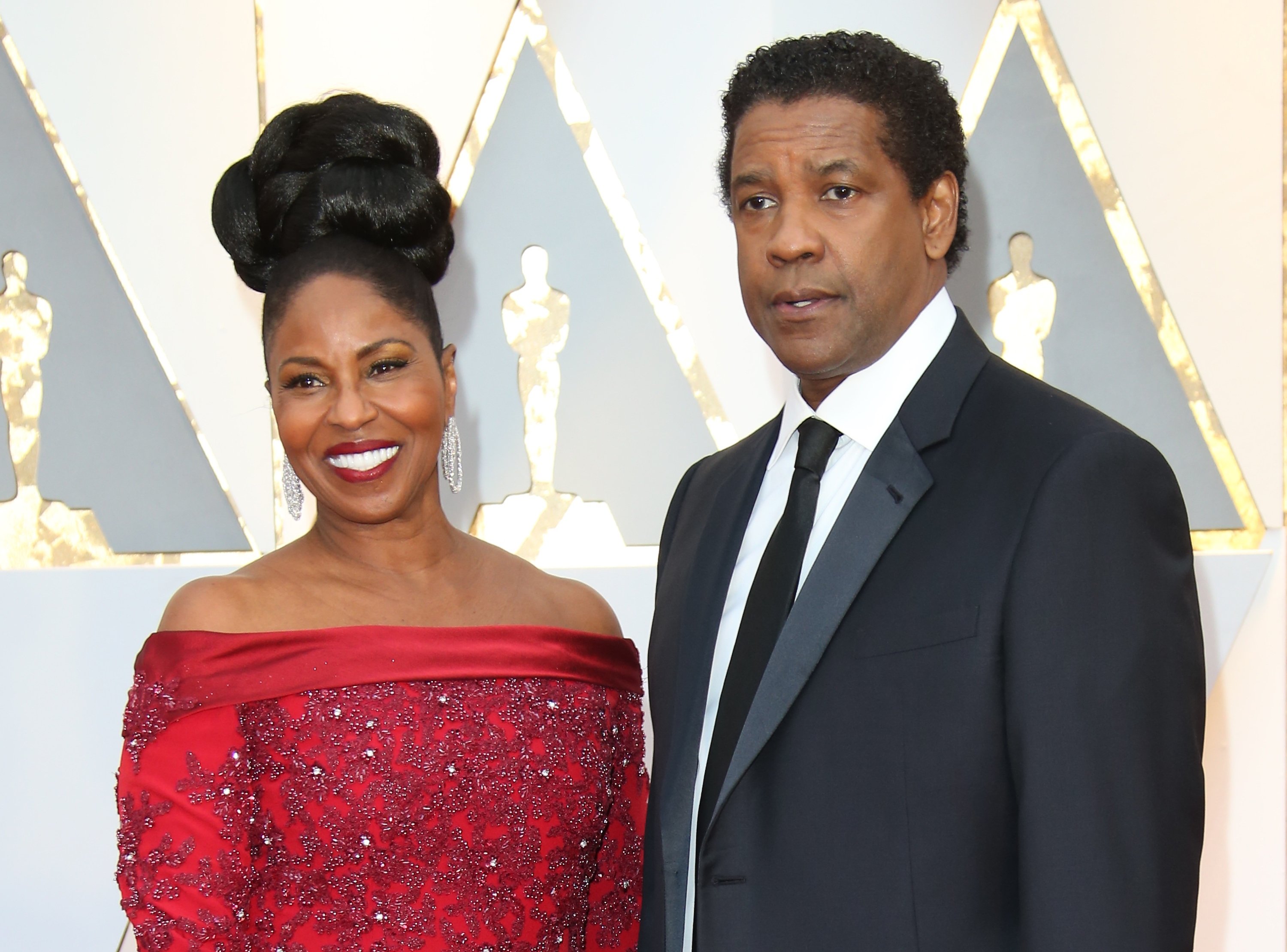 Denzel Washington with his wife Pauletta in Hollywood in 2016. | Source: Getty Images