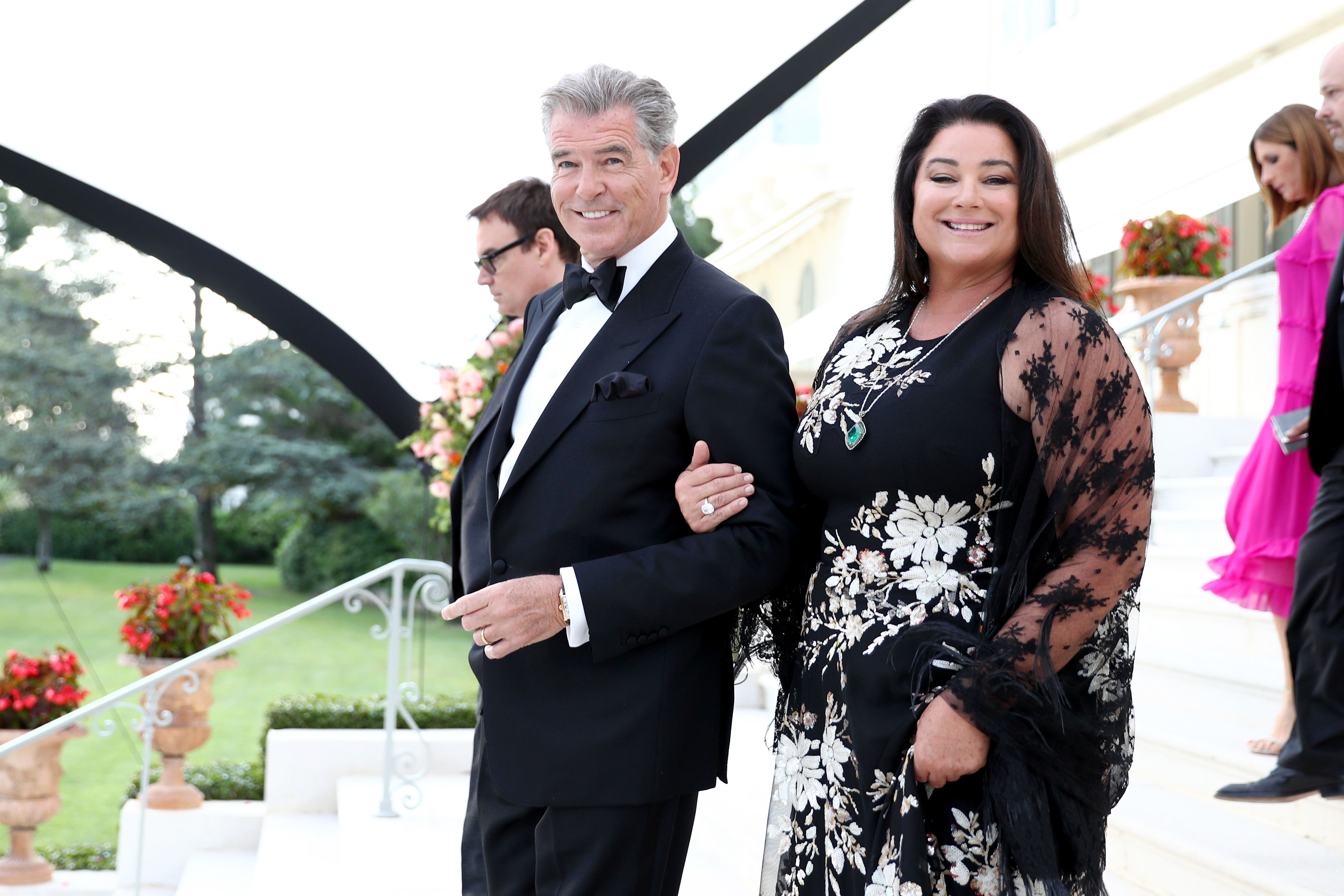 Pierce Brosnan and Keely Shaye Brosnan during the amfAR Gala Cannes 2018 at Hotel du Cap-Eden-Roc on May 17, 2018, in Cap d'Antibes, France. | Source: Getty Images