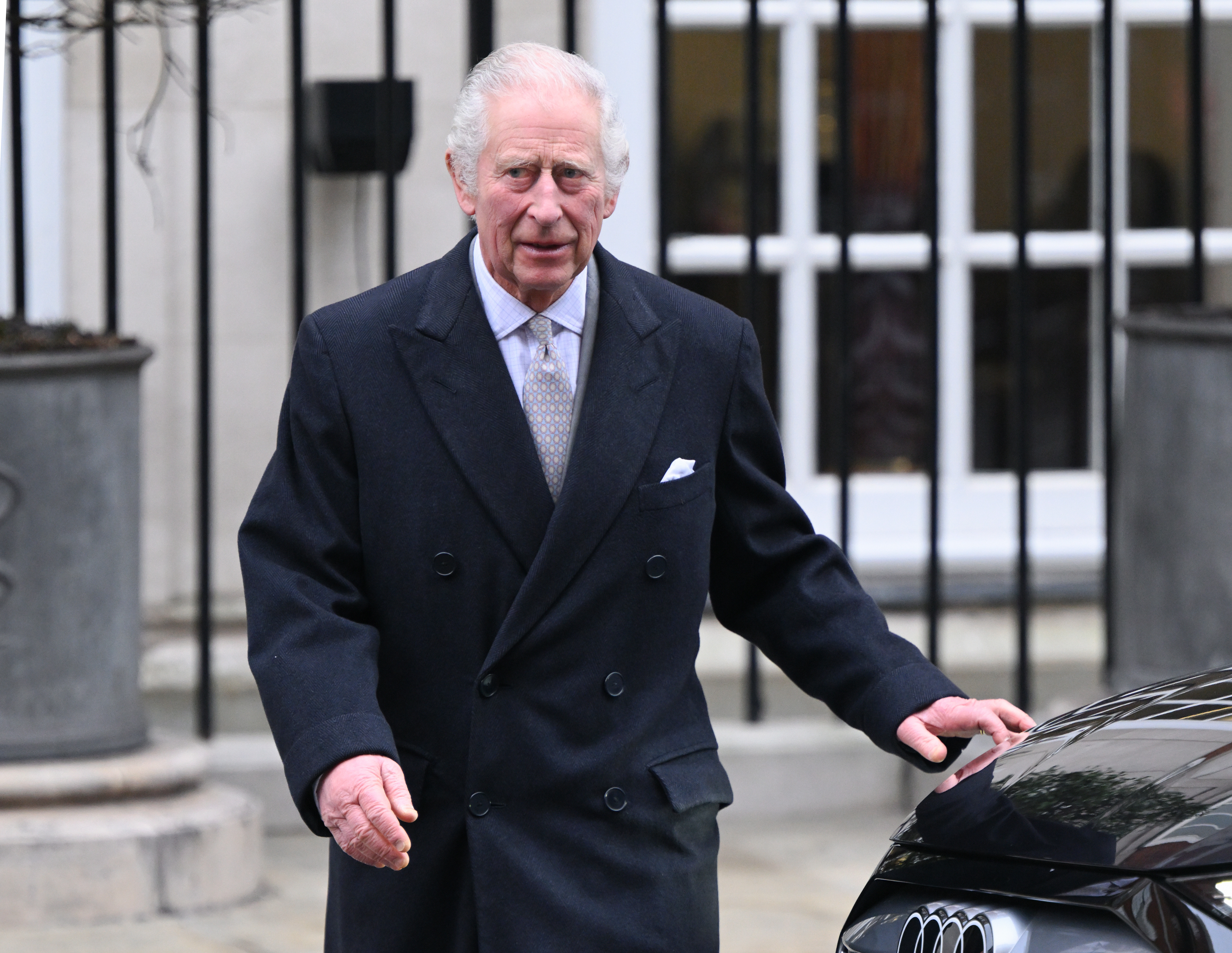 King Charles III leaves The London Clinic in London, England, on January 29, 2024. | Source: Getty Images