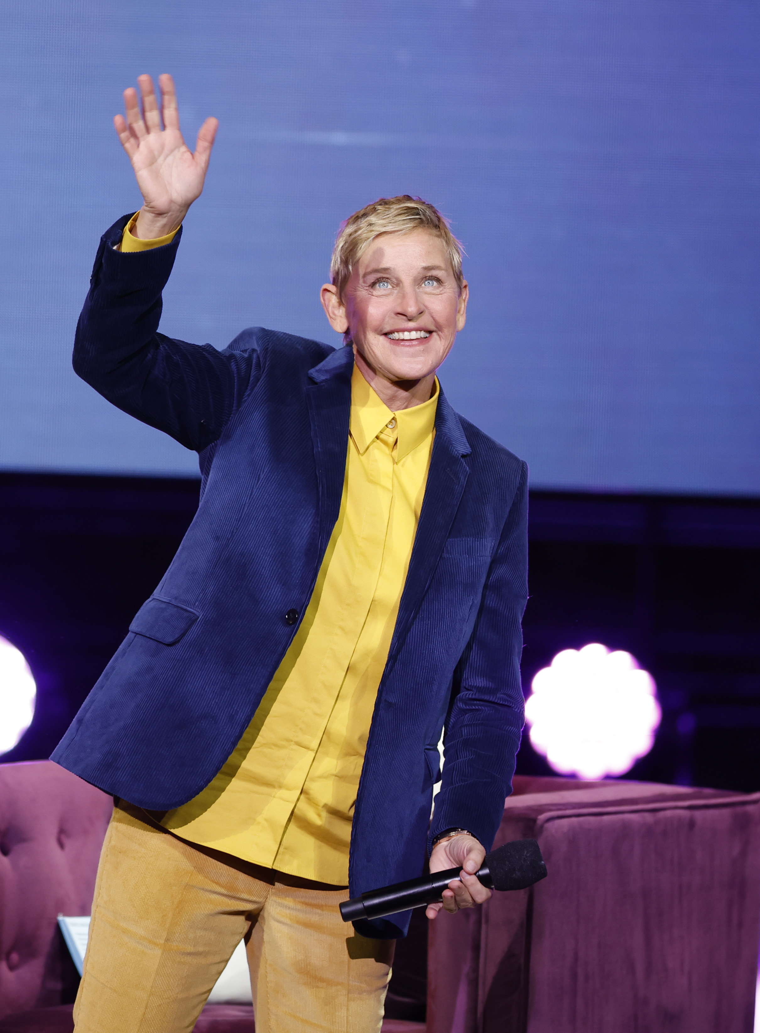 Ellen DeGeneres walks onstage during the Michelle Obama: The Light We Carry Tour at Warner Theatre in Washington, DC, on November 15, 2022. | Source: Getty Images