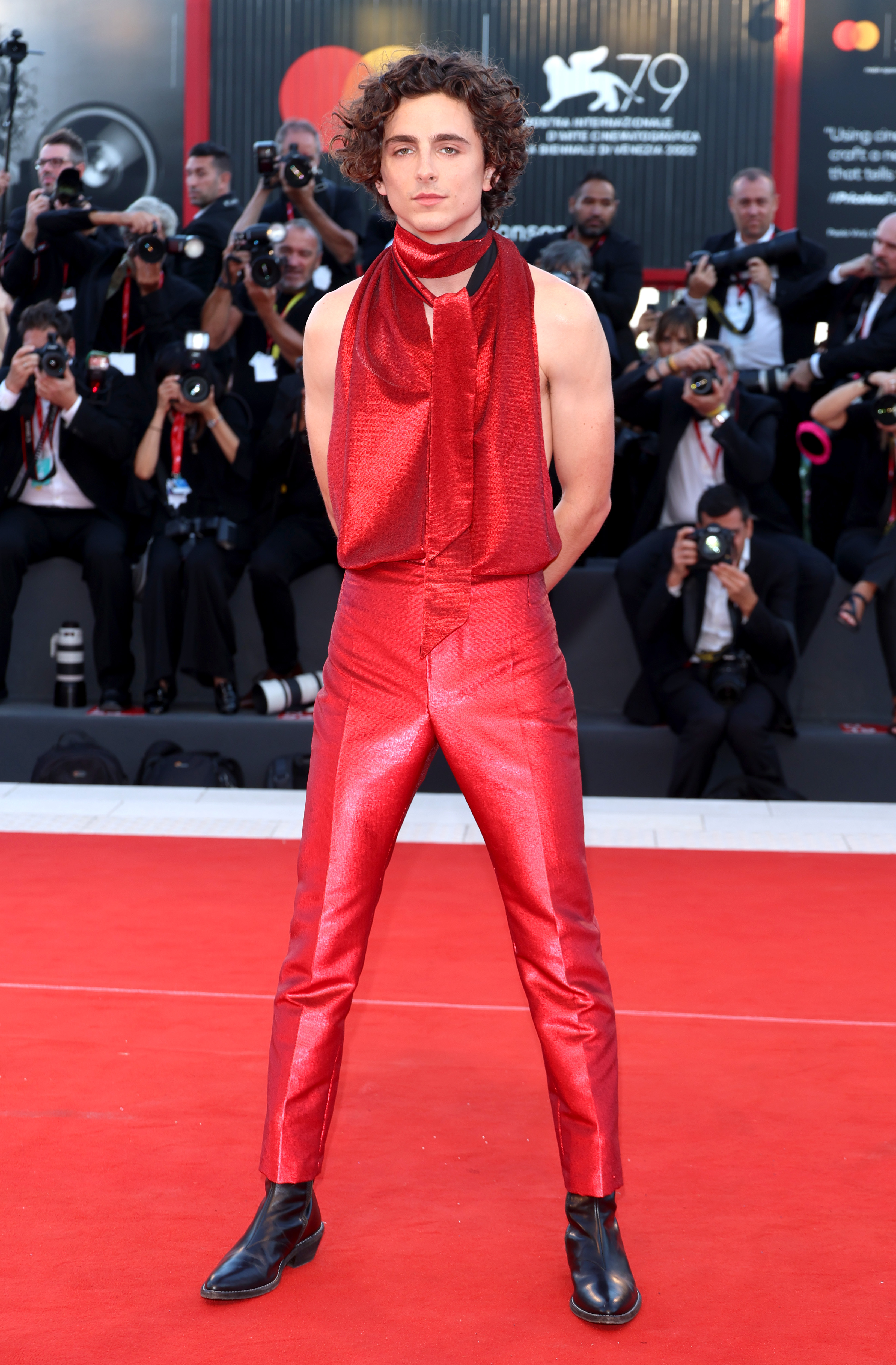 Timothee Chalamet attends the "Bones And All" red carpet at the 79th Venice International Film Festival on September 02, 2022 in Venice, Italy | Source: Getty Images