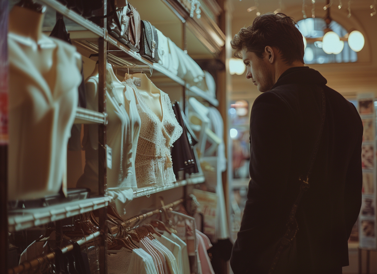 A man browsing in a lingerie store | Source: Midjourney