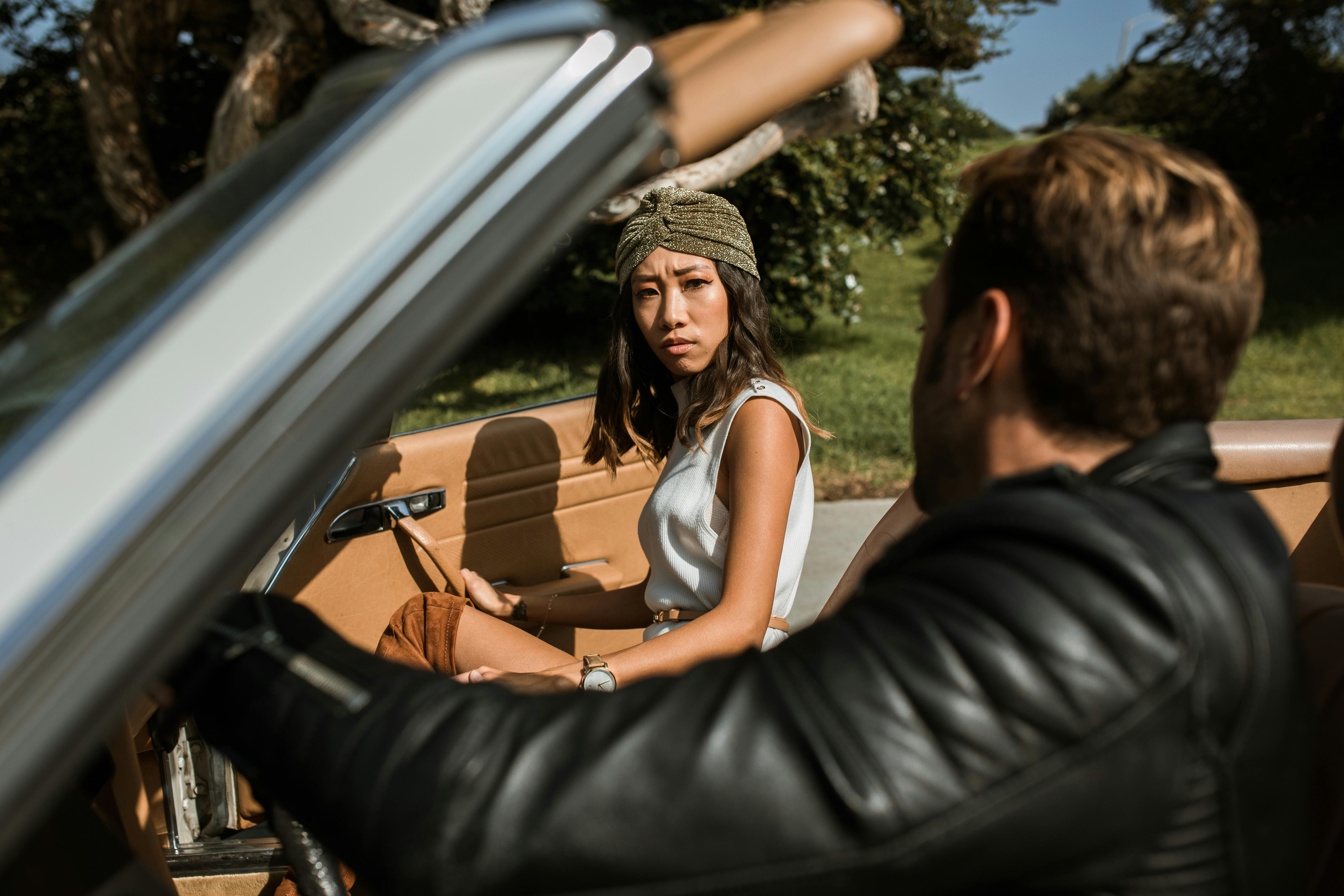 A couple arguing in a car | Source: Pexels